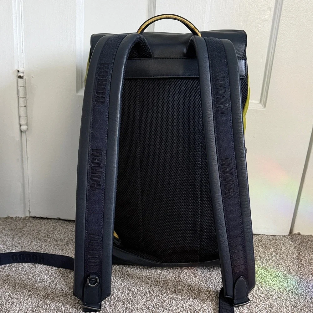 Coach Green and Blue Leather Backpack - Picture 4 of 7